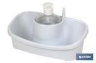 Dispenser per sapone con porta-spugna | Beige o grigio chiaro | Dimensioni: 26 x 13 x 16,5 cm - Cofan