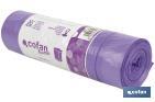  Sacs poubelle parfumés refermables de couleur violette | Dimensions : 57 x 57 cm et jauge de 90  - Cofan
