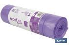Sacs poubelle parfumés refermables de couleur violette | Dimensions : 57 x 57 cm et jauge de 90 - Cofan