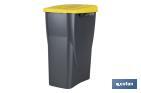 Yellow recycling bin | Suitable for recycling plastics and packaging materials | Available in three different capacities and sizes - Cofan