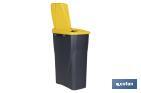 Yellow recycling bin | Suitable for recycling plastics and packaging materials | Available in three different capacities and sizes - Cofan