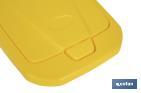 Yellow recycling bin | Suitable for recycling plastics and packaging materials | Available in three different capacities and sizes - Cofan