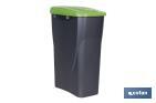 Cubo de basura verde para reciclar materiales de vidrio | Tres medidas y capacidades diferentes - Cofan