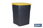 Yellow recycling bin | Suitable for recycling plastics and packaging materials | Available in three different capacities and sizes - Cofan