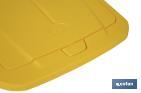 Yellow recycling bin | Suitable for recycling plastics and packaging materials | Available in three different capacities and sizes - Cofan