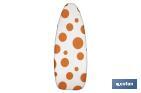PADDED COTTON IRONING BOARD COVER | SIZE: 140 X 60CM | WHITE PRINT WITH POLKA DOTS