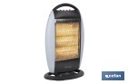 Oscillating halogen heater | Three power settings: 400W, 800W and 1,200W | Instantaneous heat diffusion | Three halogen tubes | Anti-tip safety system - Cofan