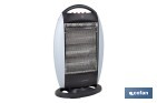 Oscillating halogen heater | Three power settings: 400W, 800W and 1,200W | Instantaneous heat diffusion | Three halogen tubes | Anti-tip safety system - Cofan