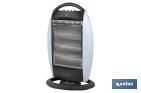 Oscillating halogen heater | Three power settings: 400W, 800W and 1,200W | Instantaneous heat diffusion | Three halogen tubes | Anti-tip safety system - Cofan