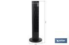 Ventilateur colonne silencieux à contrôle à distance | Couleur noire | Comprend télécommande et minuterie (8 heures) - Cofan