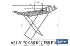 Tendedero de Suelo | Con Alas Plegables y Ruedas| Fabricado en Aluminio y Polipropileno - Cofan