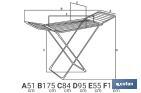 Tendedero de Suelo | Con Alas Plegables | Fabricado en Acero Inoxidable y Polipropileno - Cofan