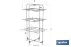 Tower Clothes Airer | Painted Steel & Polypropylene | Size: 70 x 60 x 137cm | 3 Drying Racks - Cofan