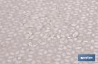 Mantel redondo antimanchas confeccionado en Jacquard con tejido resinado | Diseño de pétalos sobre beige | Materiales: 50% algodón y 50% poliéster | Diferentes medidas - Cofan