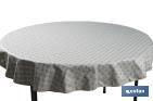 MANTEL REDONDO ANTIMANCHAS CONFECCIONADO EN JACQUARD CON TEJIDO RESINADO | DISEÑO DE ARCOS VERDES | MATERIALES: 50% ALGODÓN Y 50% POLIÉSTER | DIFERENTES MEDIDAS