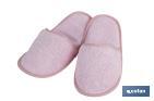 BATH SLIPPERS | FLOR MODEL | LIGHT PINK | 100% COTTON | WEIGHT: 500G/M² | SIZE: M OR L