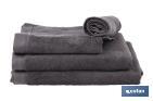 Drap de bain | Modèle Piedra | Couleur Gris Anthracite | 100 % coton | Grammage 580 g/m² | Dimensions 100 x 150 cm - Cofan