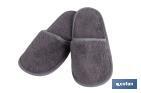 Chaussons de bain | Modèle Piedra | Couleur Gris Anthracite | 100 % Coton | Grammage 500 g/m² | Taille M ou L - Cofan