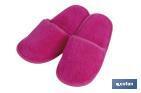 Bath slippers | Primavera Model | Fuchsia | 100% cotton | Weight: 500g/m² | Size: M or L - Cofan