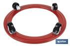 Suporte metálico com 4 rodas para botija de gás butano | Resistente até 50 kg | Adequado para botijas em cor vermelho - Cofan