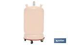 Suporte metálico com 4 rodas para botija de gás butano | Resistente até 50 kg | Adequado para botijas em cor vermelho - Cofan