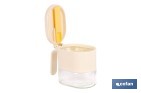 Azucarero o salero de vidrio 380 ml con tapa | Cucharilla incluida | Adecuada para azúcar, sal, café, especias - Cofan