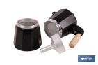 Cafetera italiana inducción | Capacidad: 6 tazas | Cuerpo de aluminio | Mangos de madera | Apta para todo tipo de fuegos | Disponible en diferentes colores - Cofan