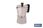 Cafetera italiana inducción | Material: aluminio | Mangos de nylon | Apta para todo tipo de fuegos | Disponible en diferentes capacidades - Cofan