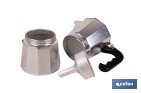 Cafetera italiana inducción | Material: aluminio | Mangos de nylon | Apta para todo tipo de fuegos | Disponible en diferentes capacidades - Cofan