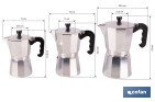 Cafetera italiana inducción | Material: aluminio | Mangos de nylon | Apta para todo tipo de fuegos | Disponible en diferentes capacidades - Cofan