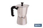 Cafetera italiana inducción | Material: aluminio | Mangos de nylon | Apta para todo tipo de fuegos | Disponible en diferentes capacidades - Cofan