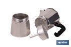 Cafetera italiana inducción | Material: aluminio | Mangos de nylon | Apta para todo tipo de fuegos | Disponible en diferentes capacidades - Cofan