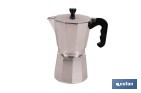 Cafetera italiana inducción | Material: aluminio | Mangos de nylon | Apta para todo tipo de fuegos | Disponible en diferentes capacidades - Cofan
