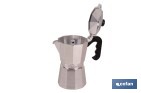 Cafetera italiana inducción | Material: aluminio | Mangos de nylon | Apta para todo tipo de fuegos | Disponible en diferentes capacidades - Cofan