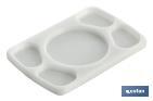 5 compartment serving platter | Size: 30 x 20 x 1.5cm | White - Cofan