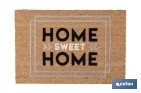  PAILLASSON POUR INTÉRIEUR AVEC CONCEPTION HOME | FABRIQUÉ EN COCO FLOQUÉ ET POLYESTER | DIMENSIONS : 40 X 60 X 1,60 CM