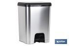 Class metallic pedal bin | 26-litre capacity | Grey & black - Cofan