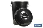 Poubelle avec couvercle et poignées métalliques | Capacité : 100 litres | Matériau : polypropylène | Couleur : noir - Cofan