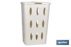 WHITE/BROWN LAUNDRY HAMPER BASKET