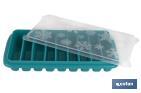 Cubitera de Hielo Rectangular con Tapa | Color Turquesa | Medida: 12,5 x 26 x 4 cm - Cofan