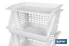 3-tier vegetable rack | White | Size: 62 x 39 x 32cm - Cofan