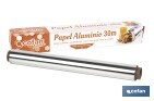Papel de alumínio para uso doméstico | Medida 16, 30 ou 50 m | Largura 30 cm | Caixa com serra de corte | Antiaderente - Cofan