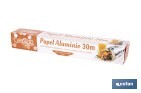 Papel de alumínio para uso doméstico | Medida 16, 30 ou 50 m | Largura 30 cm | Caixa com serra de corte | Antiaderente - Cofan