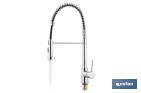 Grifo de cocina monomando con rociador | Caño giratorio 360° | Cuerpo de latón | Medidas: ø5 x 48 x 22 cm | Disponible en acabado cromado - Cofan