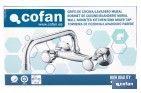 Grifo mezclador de pared con acabado cromado | Adecuado para cocina y lavadero | Disponible en diferentes distancias entre ejes - Cofan
