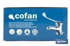 Grifo de lavabo con maneta higiénica larga | Grifo monomando con acabado cromado | Adecuado para hostelería y centros sanitarios - Cofan