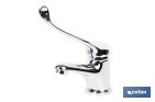 GRIFO DE LAVABO CON MANETA HIGIÉNICA LARGA | GRIFO MONOMANDO CON ACABADO CROMADO | ADECUADO PARA HOSTELERÍA Y CENTROS SANITARIOS