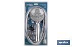 Shower kit | 5 Spray modes | Hand-held shower head + Shower hose + Bracket | Chrome-plated ABS - Cofan