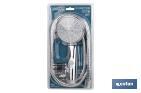 Shower kit | 5 Spray modes | Hand-held shower head + Shower hose + Bracket | Chrome-plated ABS - Cofan