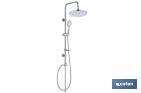 Round shower column | 5 Spray modes | Hand-held shower head + Shower hose + Sliding rail + Overhead shower head + Soap dish - Cofan